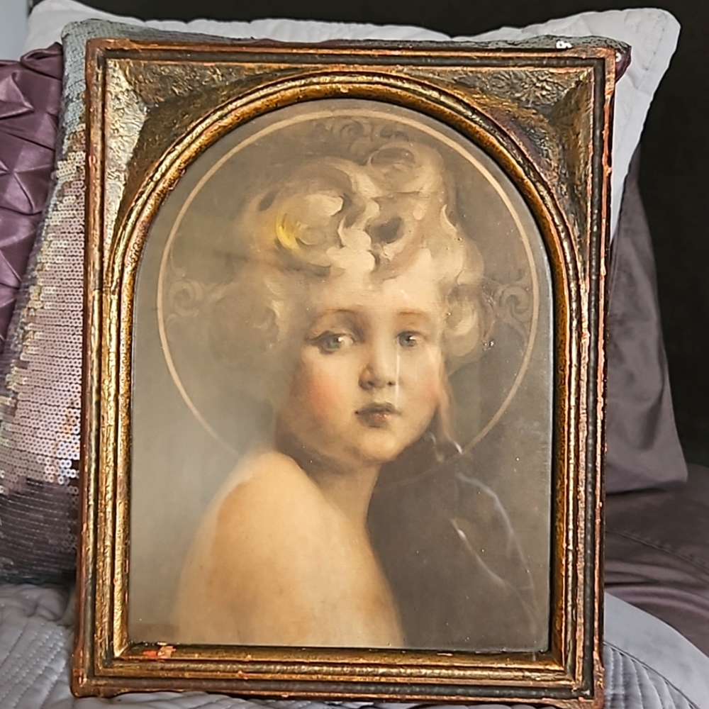 1920's "Light of the World" Print in Original Frame